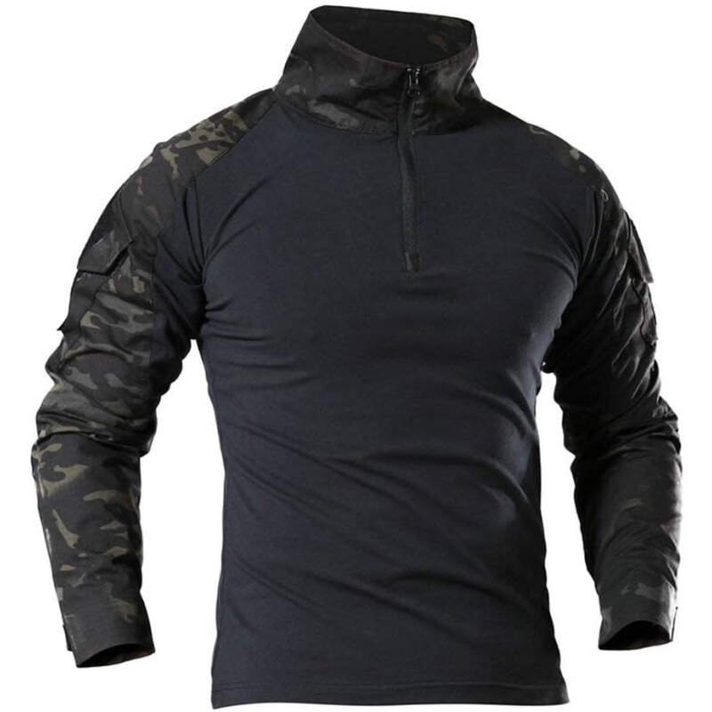 Mens Long Sleeve Tactical Shirt T-Shirt Men’s Military Rapid Assault Army Combat Rapid Assault Slim Fit