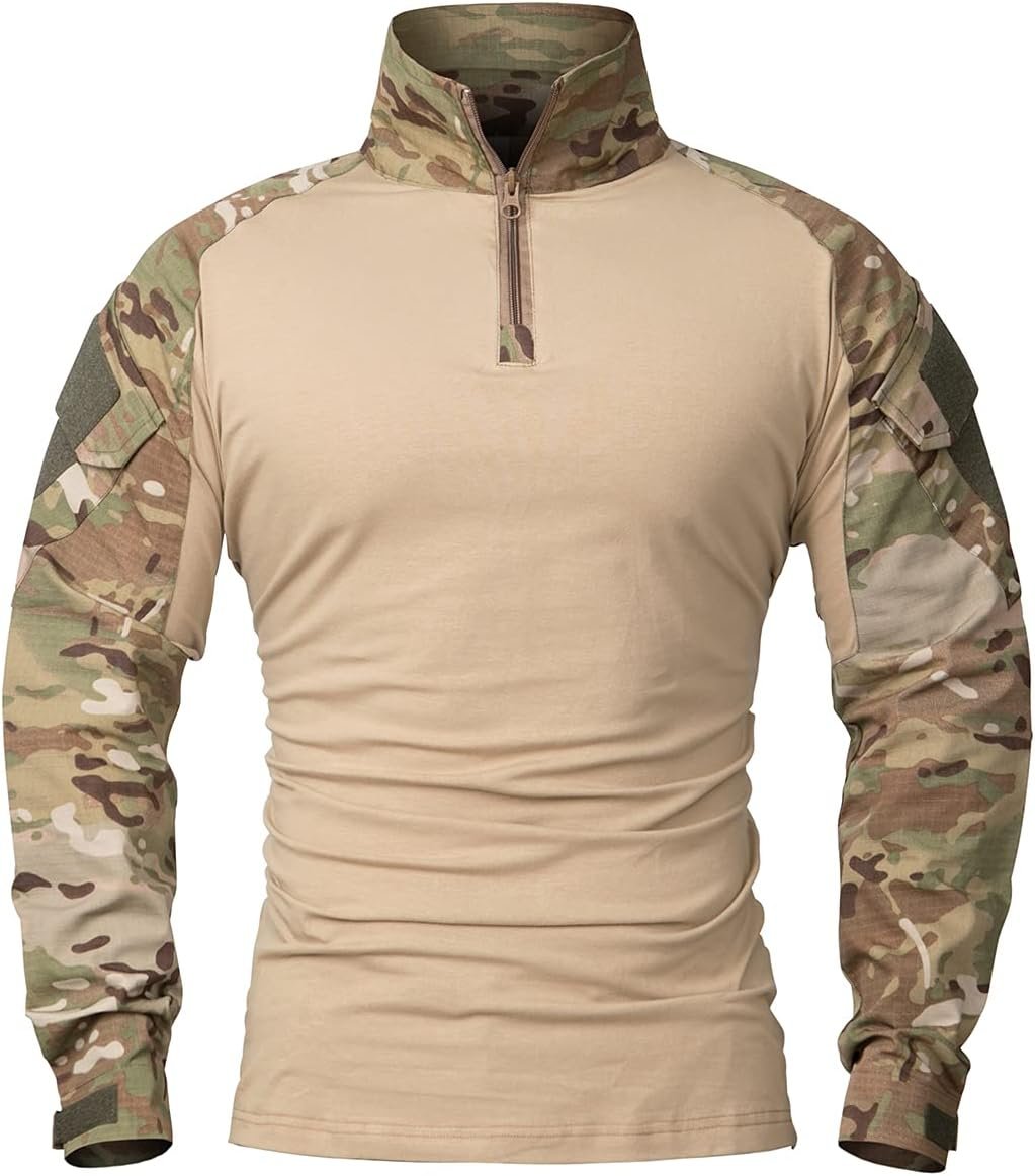 CARWORNIC Men’s Assault Military Tactical Combat Shirt Short Long Sleeve Outdoor Army T Shirt