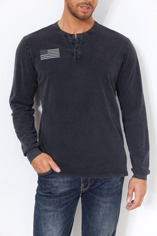 Mens Casual Button Short Sleeve Henley T-Shirts Patriotic Tactical Military Army Shirts for Men