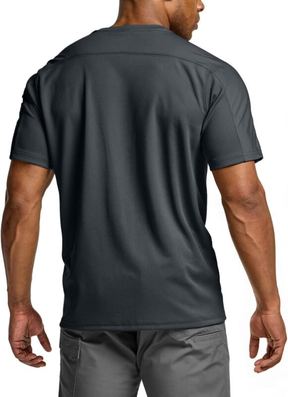 CQR Men’s Short Sleeve Military Tactical T-Shirt, Athletic Gym Training Army Shirts, Outdoor Hiking Workout Shirt
