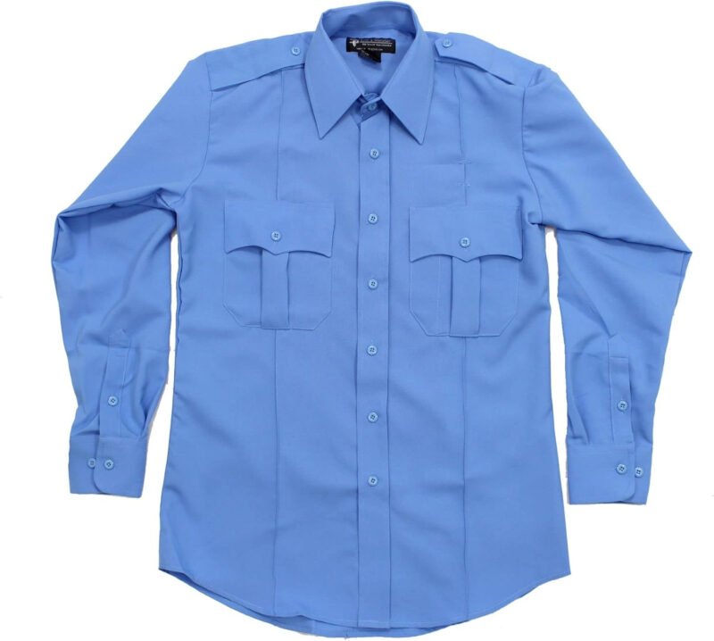 First Class 100% Polyester Long Sleeve Men’s Uniform Shirt White