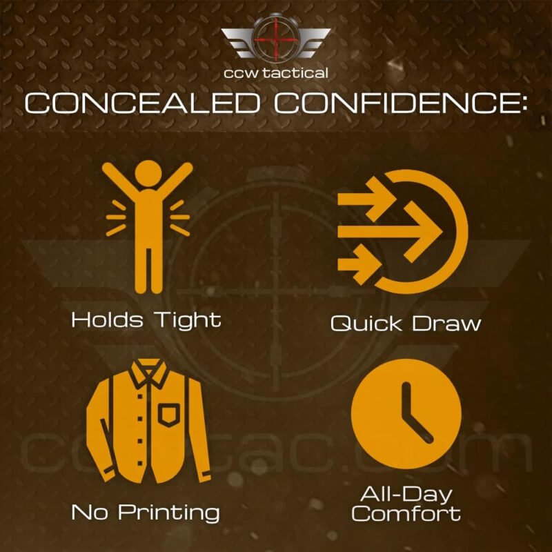 Concealed Carry Holster Shirt | Secure Hook & Loop Pocket with Large Storage | Mens Crew