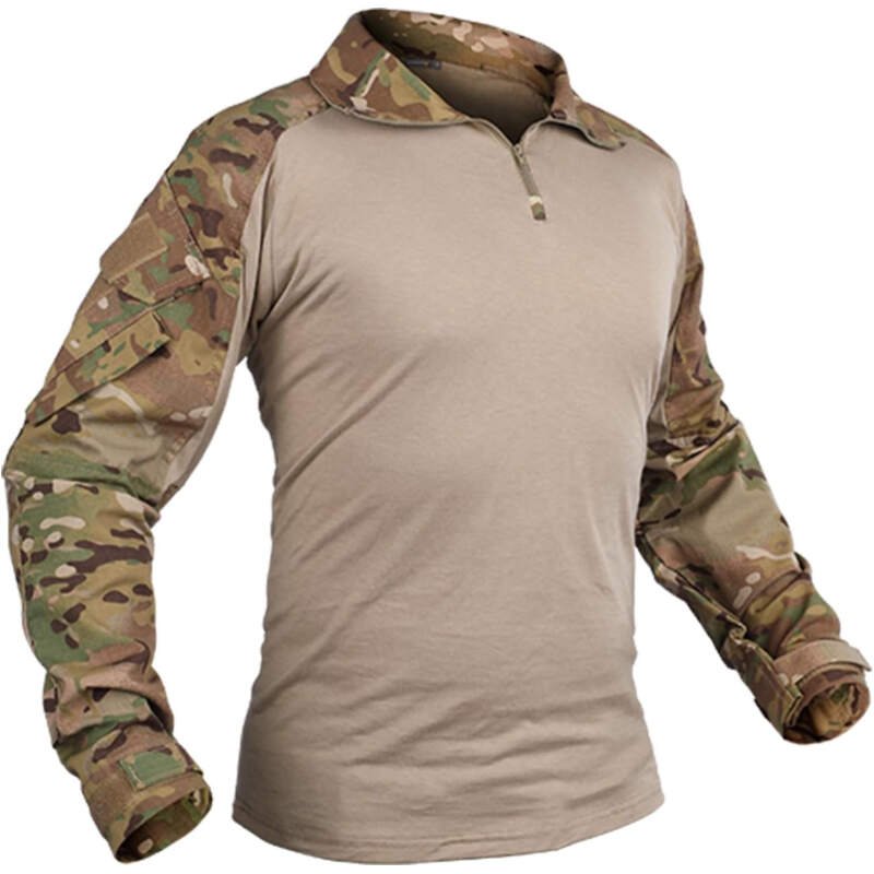 G3 Combat Shirts Camo Military Shirts with 4 Pockets Tactical Assault Long Sleeve for Paintball