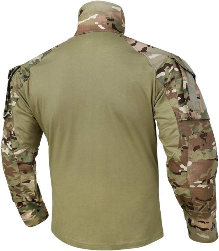 KRYDEX Tactical Men’s Combat Shirt Rapid Assault Long Sleeve Shirt with Elbow Pads