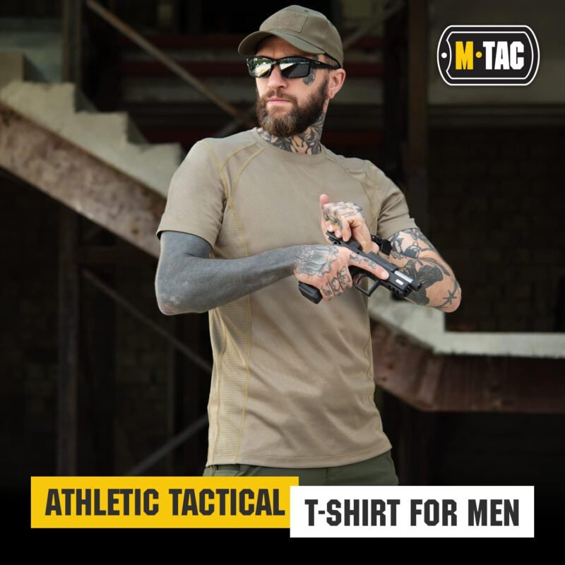 M-Tac Athletic T-Shirt Gen.2 – Breathable Polyester Military T-Shirt with Short Sleeve and Crew Neck for Men