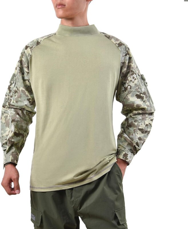 Mens Army Military Battle Combat Camo Tactical Uniform Hunting Game Shirts Tops