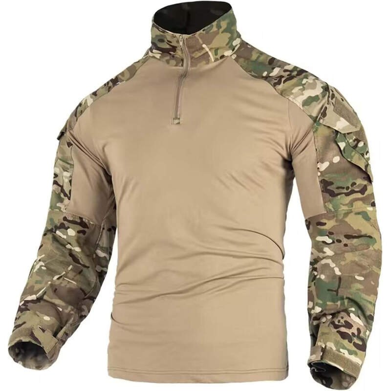 Tactical Shirt for Men G3 Camo Combat Shirt Long Sleeve BDU Military Shirt 1/4 Zip with Pockets