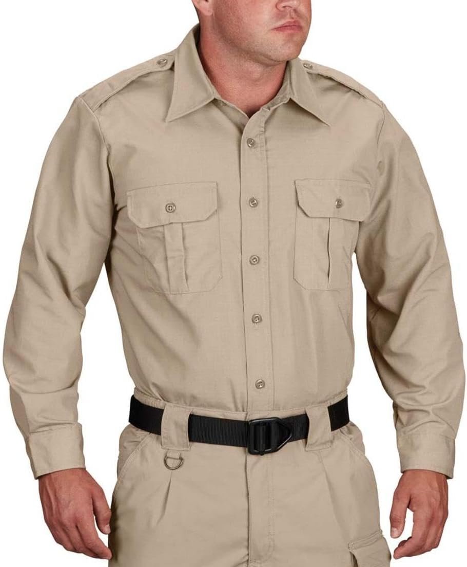 Propper Men’s Long Sleeve Tactical Shirt, Khaki, Large Long