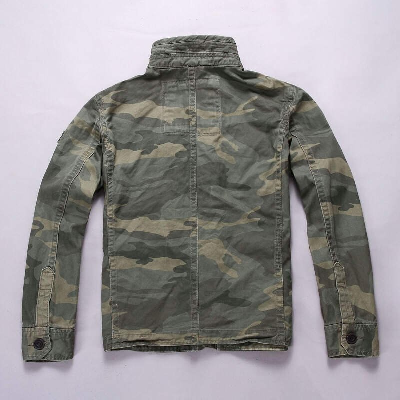 Admitted &Feeling Men’s camo Military Jacket Cargo Stand Collar Bomber Jackets Coat