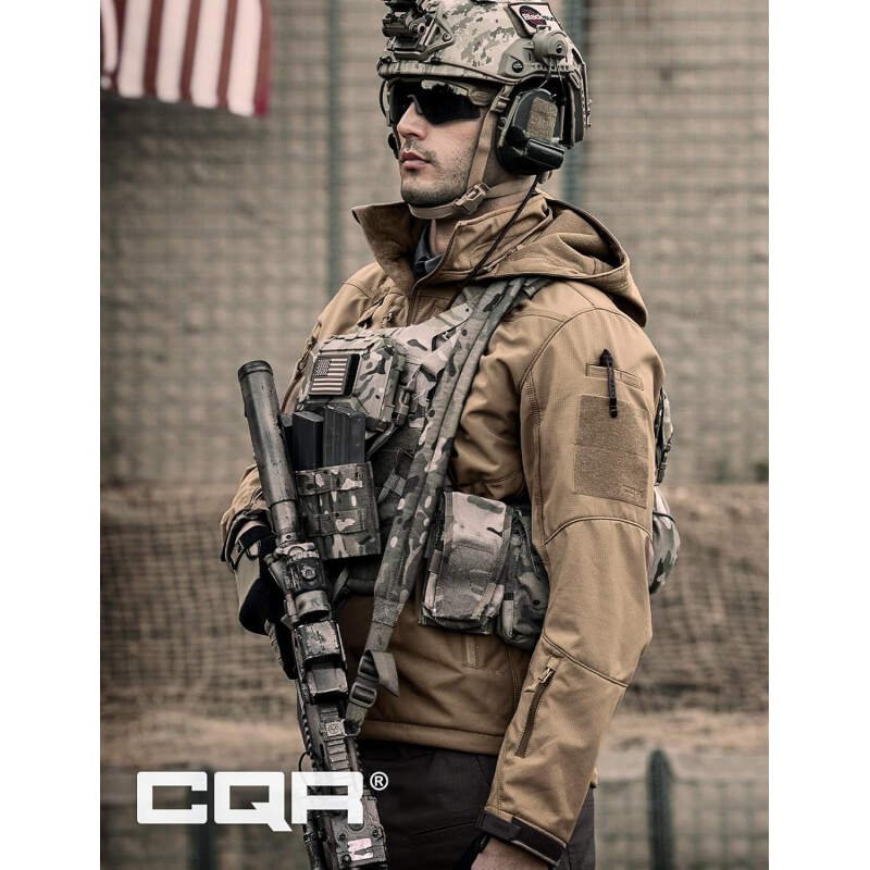 CQR Men’s Fleece Lined Tactical Softshell Jackets, Lightweight Water Resistant Hunting Hiking Jacket, Winter Outdoor Jacket
