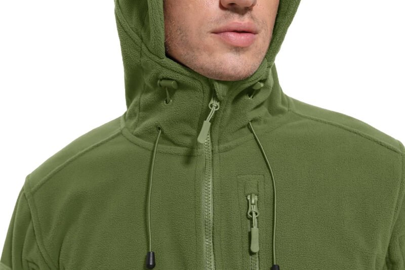 CRYSULLY Men’s Fleece Hoodie Jacket Winter Tactical Military Windproof Jackets Coat