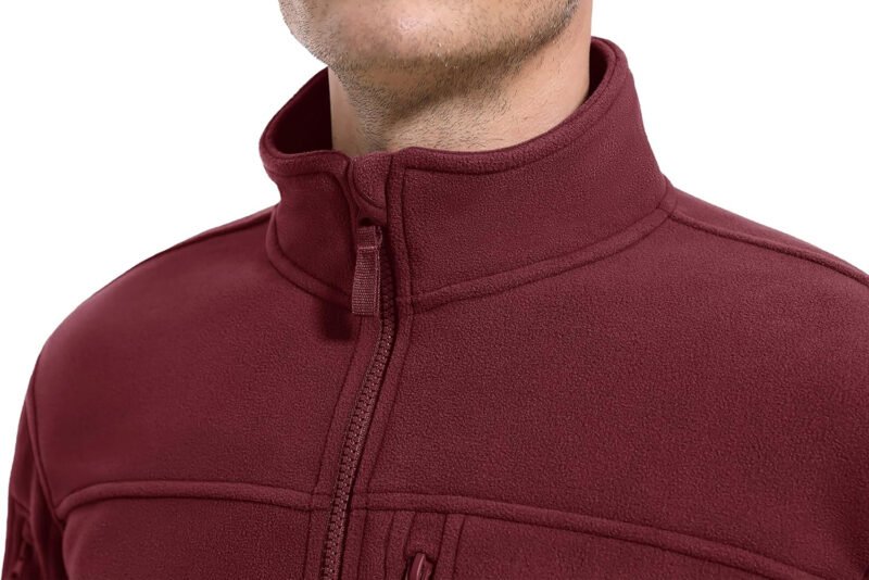 CRYSULLY Men’s Fleece Jacket Tactical Full-Zip Winter Coat Jackets Multi Pockets
