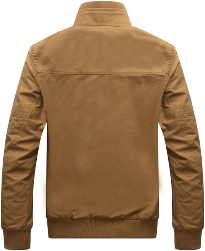 Dwar Men’s Casual Washed Cotton Military Outdoor Jackets with Shoulder Straps
