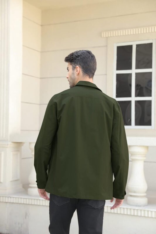 Runcati Mens Lightweight Safari Jacket Button Up Cotton Outdoor Military Cargo Long Sleeve Outwear