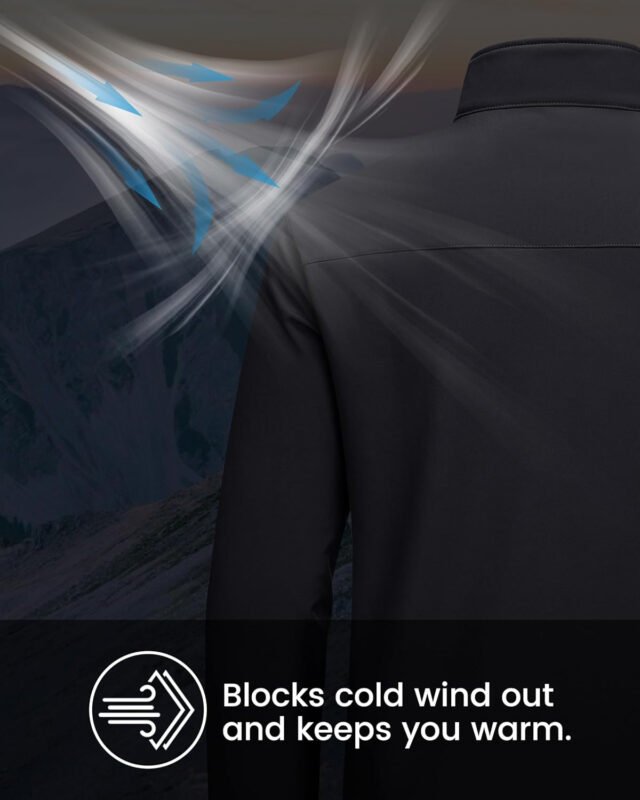 MAGCOMSEN Men’s Fleece Lined Softshell Jacket Waterproof Windbreaker Rain Jacket for Tactical Hiking