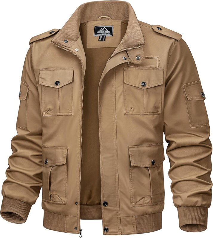TACVASEN Men’s Military Cargo Jacket with Multi Pockets