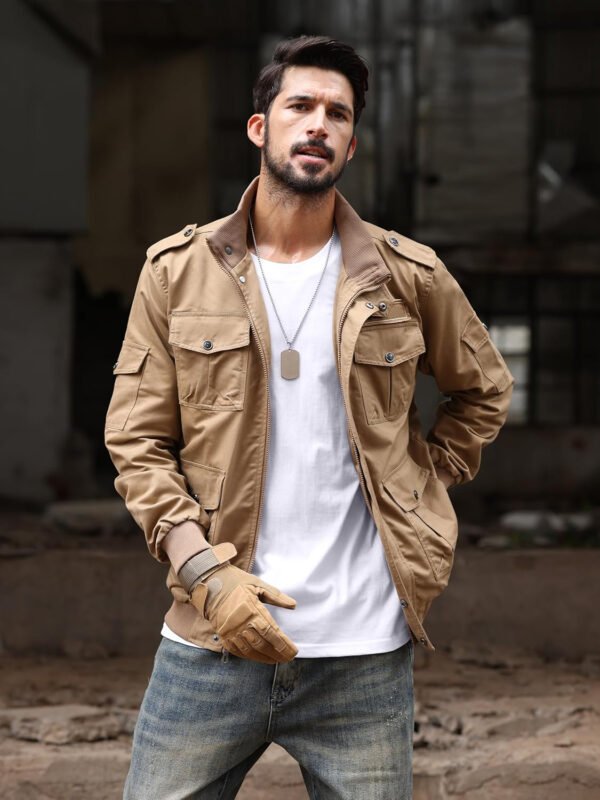 TACVASEN Men’s Military Cargo Jacket with Multi Pockets