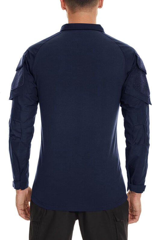 TACVASEN Men’s Tactical Shirt Long Sleeve Combat Shirt 1/4 Zip with Pockets Military Army Paintball  Breathable