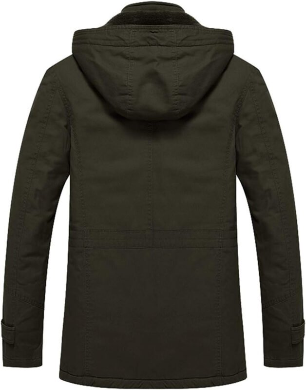 TACVASEN Men’s Winter Jacket Cotton Military Jackets Fleece Lined Thick Work Warm Cargo Coats with Hooded