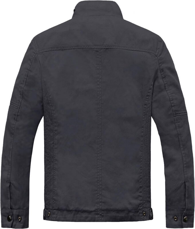 wantdo Men’s Cotton Lightweight Jacket Military Jacket Casual Field Coat Windbreaker