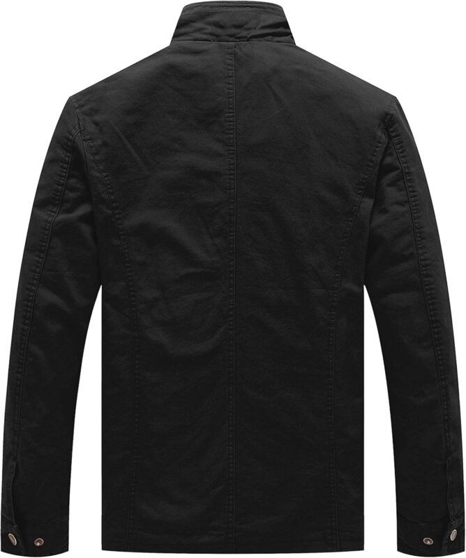 WenVen Men’s Lightweight Military Style Jacket Twill Cotton Windbreaker