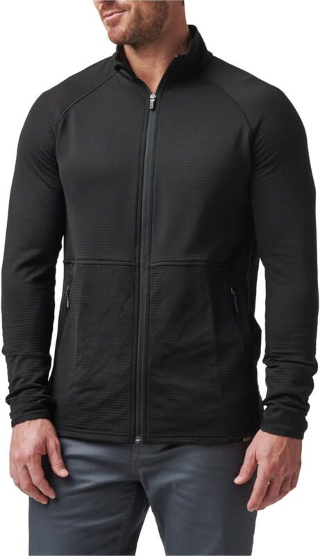 5.11 Tactical Men’s Stratos Full Zip Jacket – High-Performance, Chin Guard, Law Enforcement & Military Outerwear, Style 72244