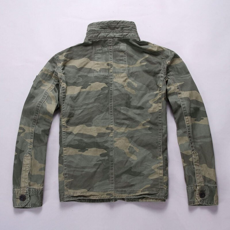 Admitted &Feeling Men’s camo Military Jacket Cargo Stand Collar Bomber Jackets Coat