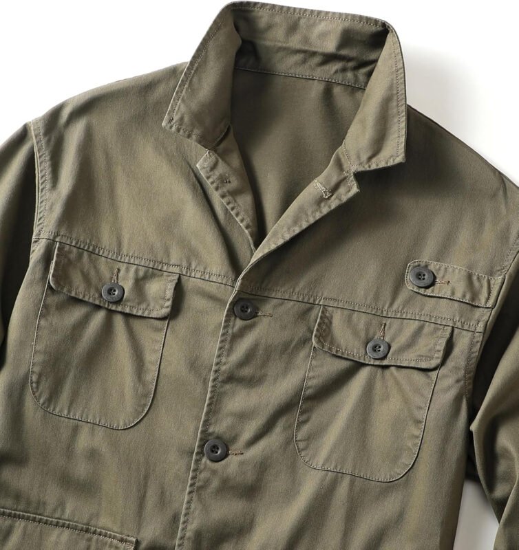 AKHKING Men’s Camo Jacket M65 BDU Military Field Jacket Cotton Tactical Combat Army With Multi-Pockets Coat