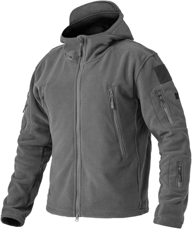 BIYLACLESEN Men’s Winter Fleece Jackets Hooded Warm Military Tactical Coats Sport Outdoor Fleece Jacket Coats