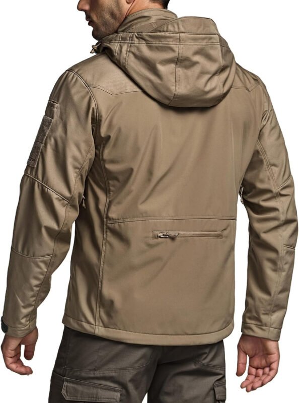 CQR Men’s Fleece Lined Tactical Softshell Jackets, Lightweight Water Resistant Hunting Hiking Jacket, Winter Outdoor Jacket