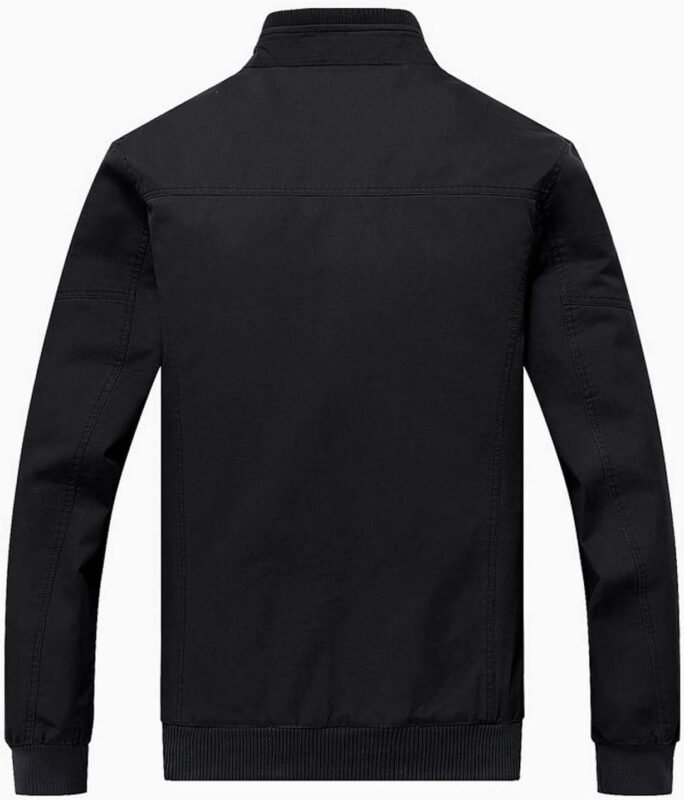CRYSULLY Men’s Spring Fall Casual Windbreaker Jacket Cargo Stand Collar Military Bomber Jackets Coat