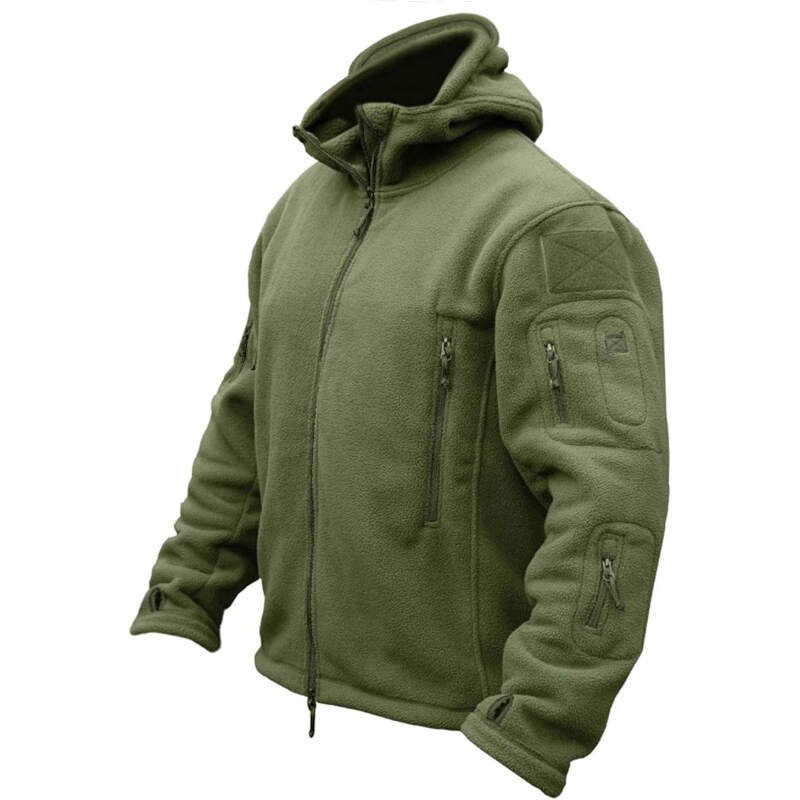 CRYSULLY Men’s Military Tactical Sport Warm Fleece Hooded Outdoor Adventure Jacket Coats