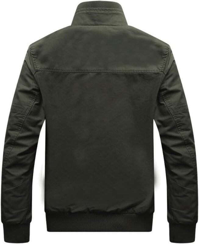 Dwar Men’s Casual Washed Cotton Military Outdoor Jackets with Shoulder Straps