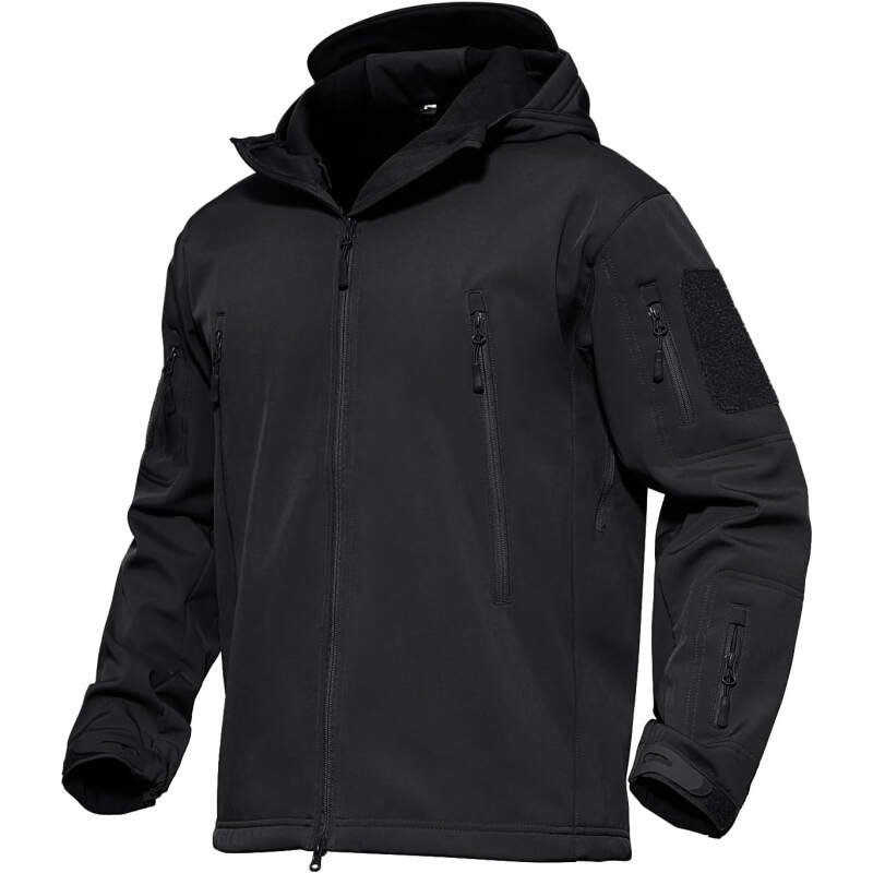 MAGCOMSEN Men’s Tactical Jacket 7 Pockets Performance Fleece Lined Water Resistant Soft Shell Winter Coats