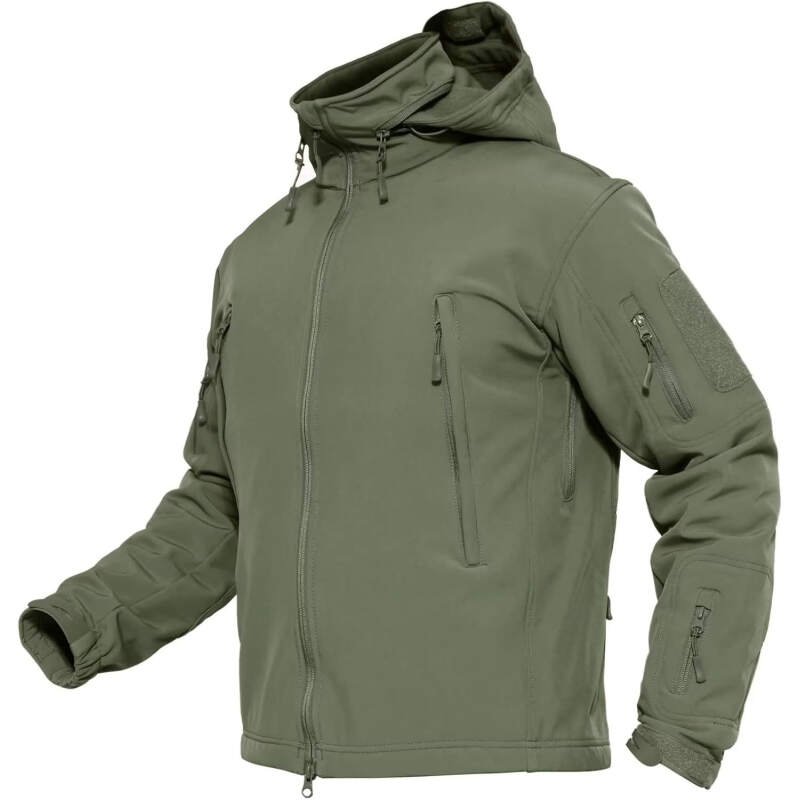 MAGCOMSEN Men’s Tactical Jacket Winter Snow Ski Jacket Water Resistant Softshell Fleece Lined Winter Coats Multi-Pockets