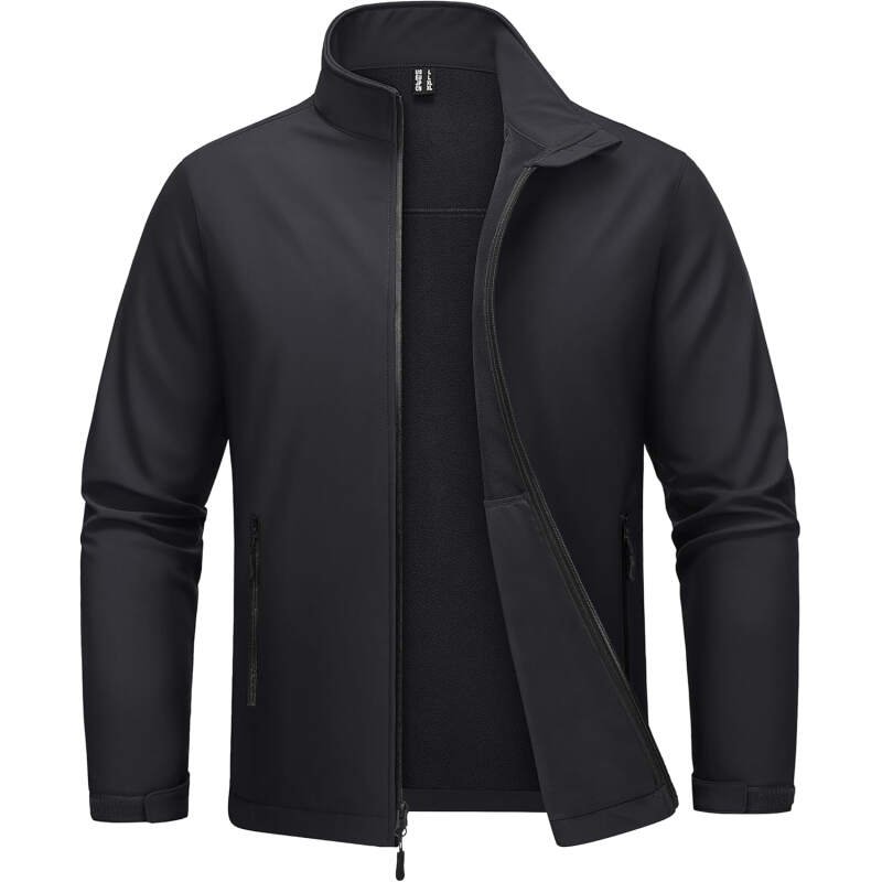 MAGCOMSEN Men’s Fleece Lined Softshell Jacket Waterproof Windbreaker Rain Jacket for Tactical Hiking