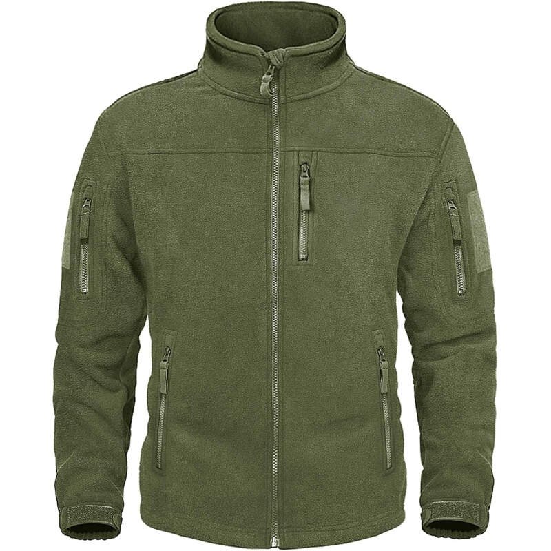 MAGNIVIT Mens Fleece Jackets Full Zip Tactical Jacket Fall Winter Hunting Windproof Soft Warm Polar Coats with 5 Zip Pockets