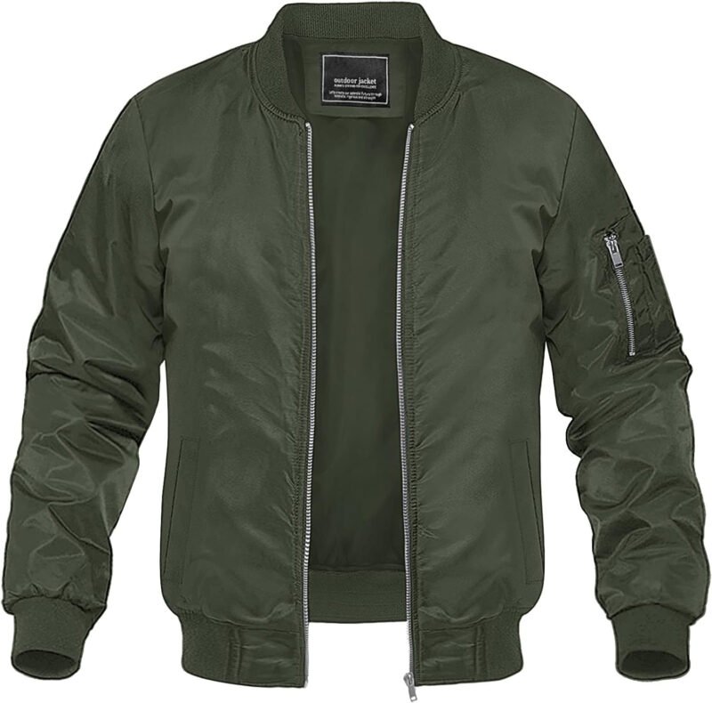 MAGNIVIT Men’s Lightweight Bomber Jacket Windbreaker Casual Fall Spring Outdoor Coat