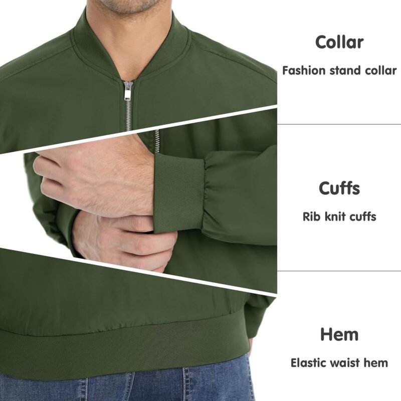 MAGNIVIT Men’s Lightweight Bomber Jacket Windbreaker Casual Fall Spring Outdoor Coat