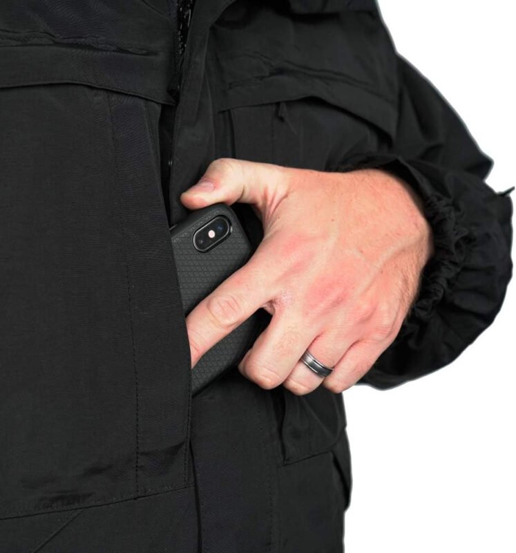 LA Police Gear LAPG Men’s Waterproof 5-in-1 Heavy Duty Jacket, All-Weather, Durable & Versatile Rain Uniform Jacket
