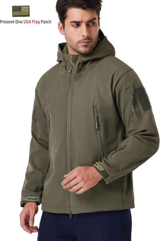 ReFire Gear Men’s Army Special Ops Military Tactical Jacket Softshell Fleece Hooded Outdoor Coat