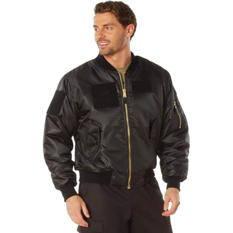 Rothco Flight Jacket with Patches – Classic Cold Weather Bomber Jacket with Morale Patches Included