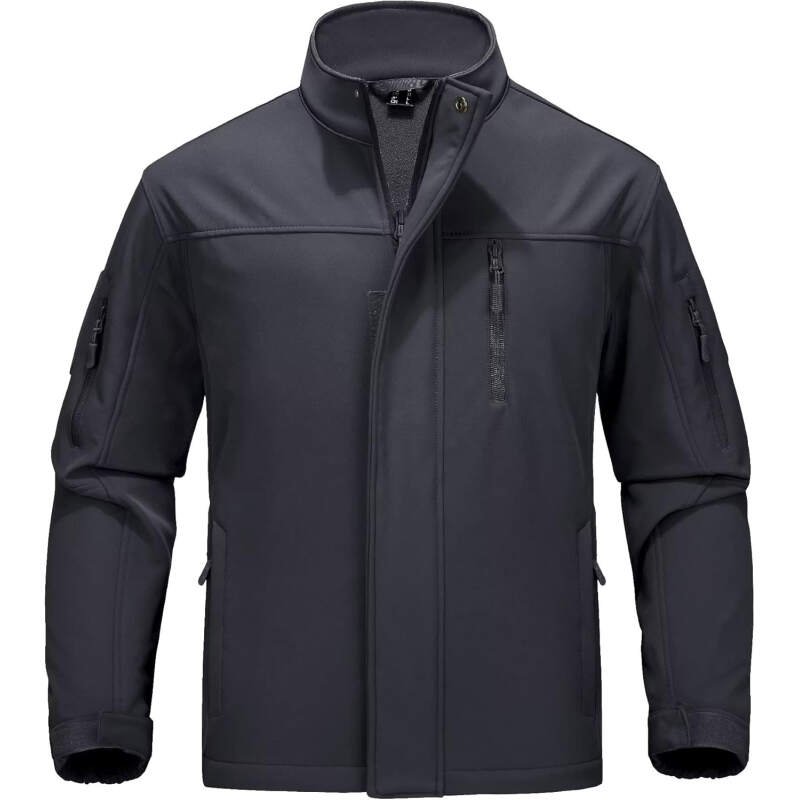 MAGCOMSEN Men’s Tactical Jacket Water Resistant 6 Pockets Softshell Fleece Lining Hiking Winter Jacket Windbreaker Outwear