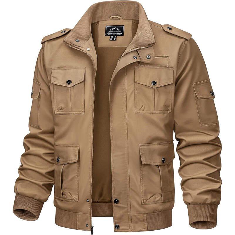 TACVASEN Men’s Military Cargo Jacket with Multi Pockets