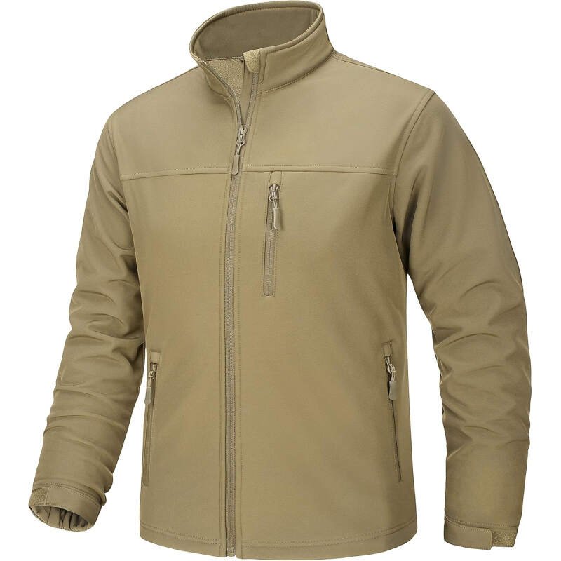 TACVASEN Men’s Lightweight Softshell Jacket Fleece Lined Waterproof Tactical Soft Shell Rain Coats Windbreaker Outdoor