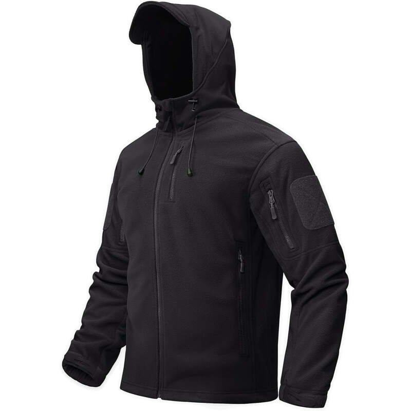 TACVASEN Men’s Tactical Fleece Jacket Heavyweight Military Hoodie with 6 Pockets Winter Warm Coats Windproof Outdoor